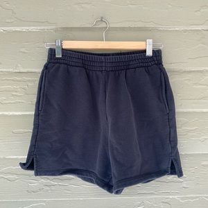 Reformation high waisted black sweat shorts